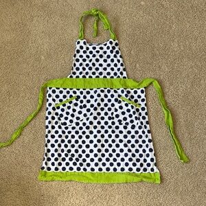 Fun Polka Dot Apron with Green Accents - One Size